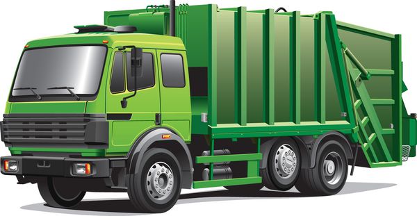 کامیون زباله سبز