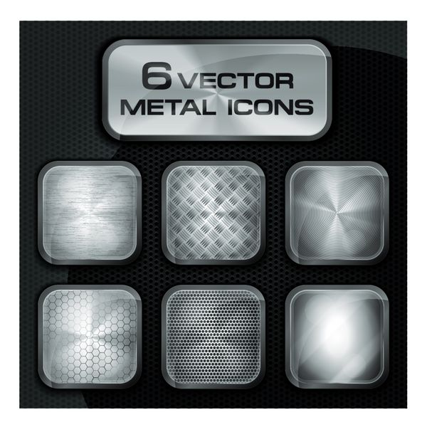 Vektor Set mit App Metall Icons