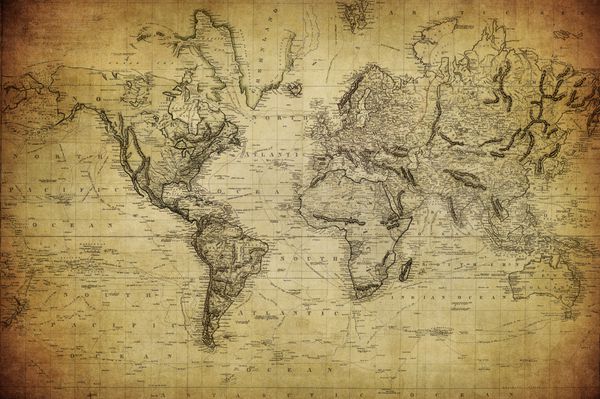 نقشه قدیمی جهان 1814