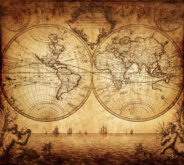 نقشه قدیمی جهان 1733