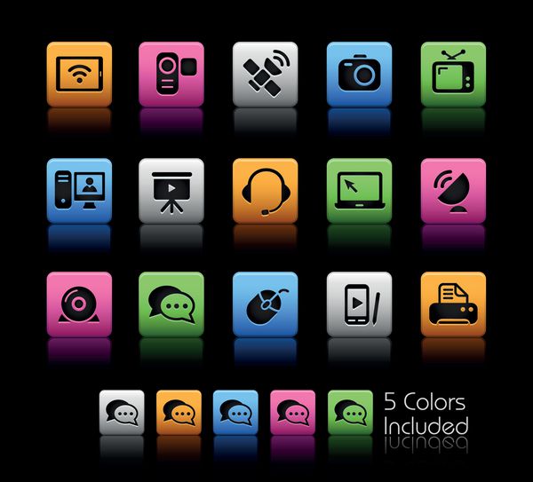 نمادهای ارتباطات فایل وکتور شامل 5 رنگ است