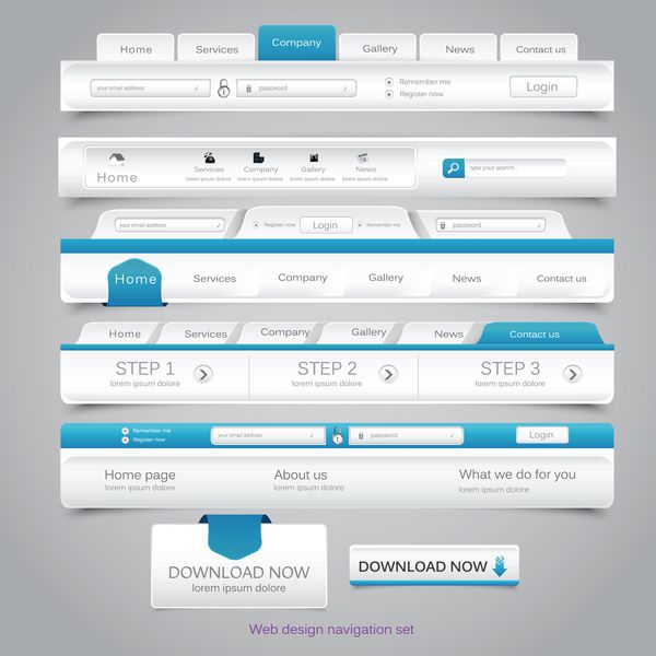 مجموعه ناوبری طراحی وب بردار
