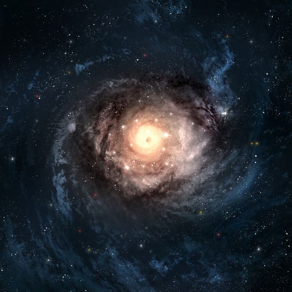کهکشان مارپیچی فوق العاده زیبا در جایی در اعماق فضا