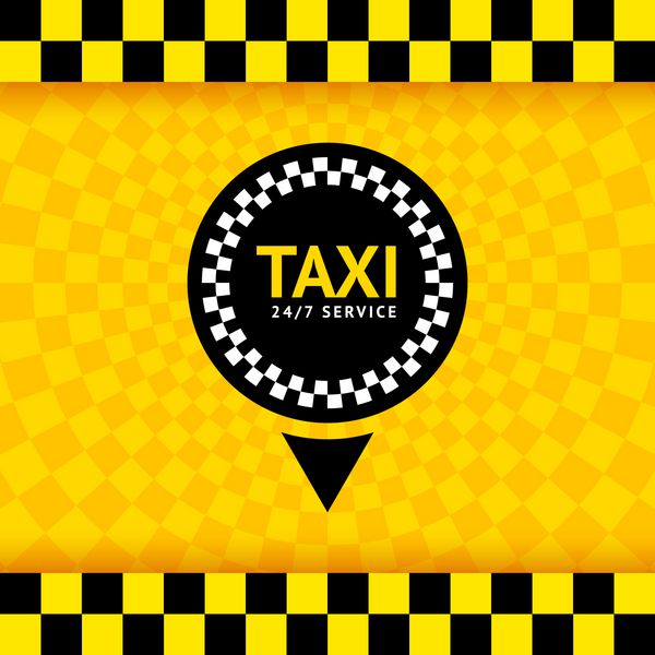 نماد تاکسی پس زمینه جدید وکتور