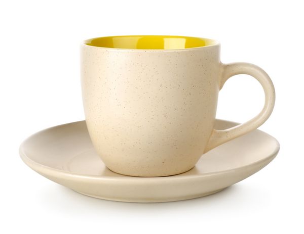 فنجان و نعلبکی زرد