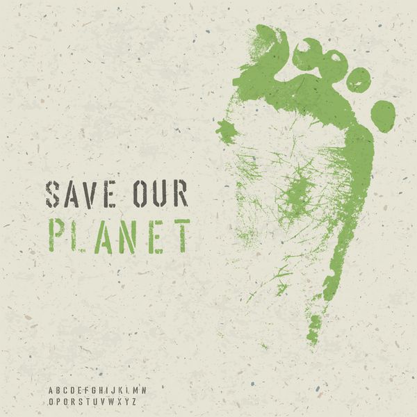 پوستر سیاره ما را نجات دهید وکتور