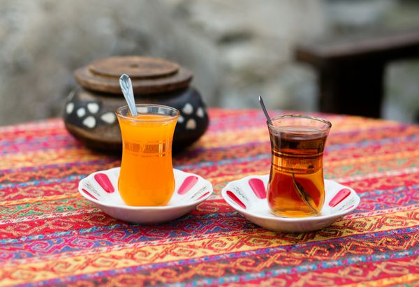 چای ترکی پرتقال و سیب