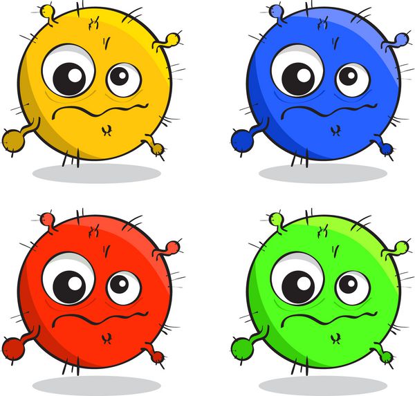 مجموعه وکتور میکروب های کارتونی