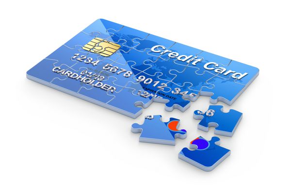 مفهوم سه بعدی با پازل کارت اعتباری