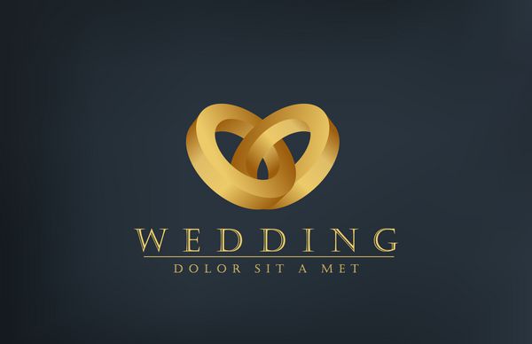 الگوی طراحی لوگو حلقه ازدواج کارت دعوت خلاقانه