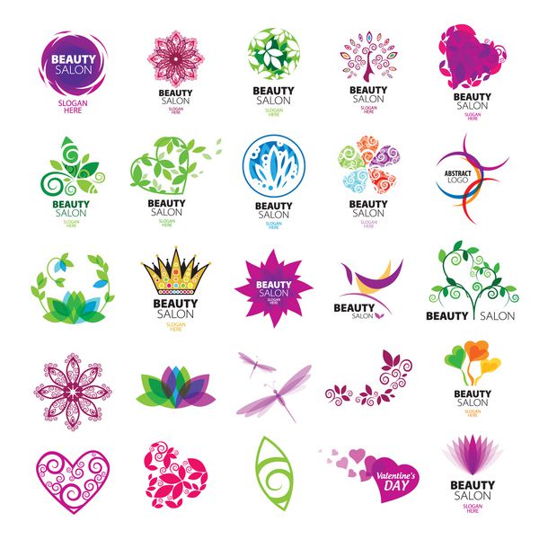مجموعه ای از لوگوهای وکتور برای سالن های زیبایی
