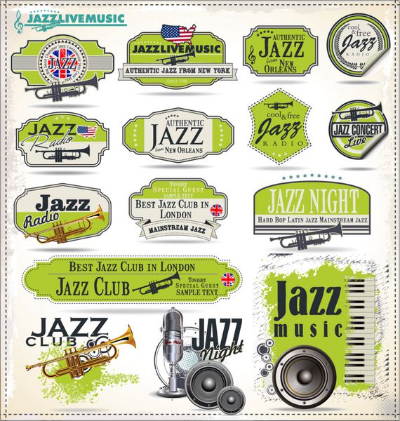 تمبرها و برچسب های موسیقی جاز