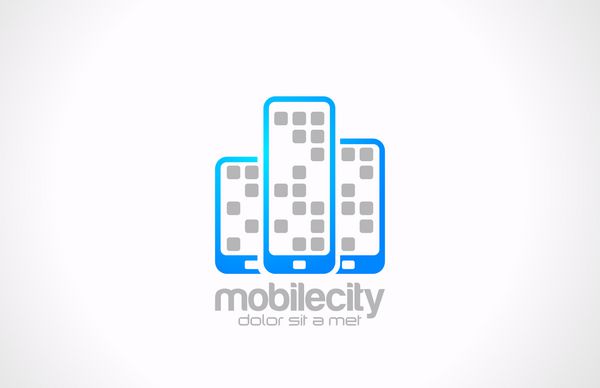 طراحی لوگوی تلفن همراه مفهوم کسب و کار شهر سیار
