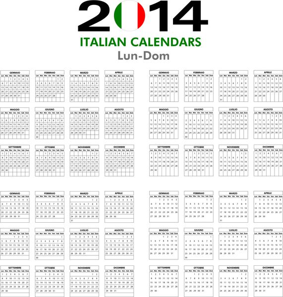 تقویم 2014 ایتالیایی