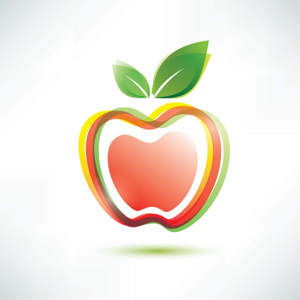 نماد سیب قرمز نماد وکتور