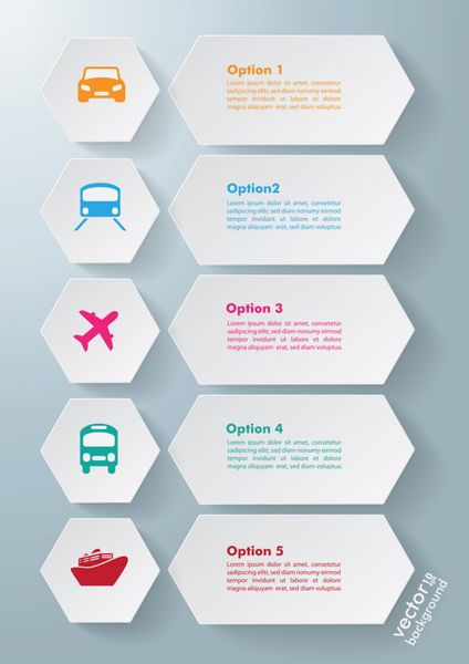 اینفوگرافیک 5 گزینه حمل و نقل