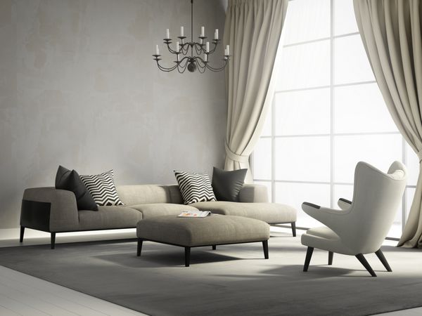 طراحی داخلی به سبک پروونس اتاق نشیمن با صندلی راحتی