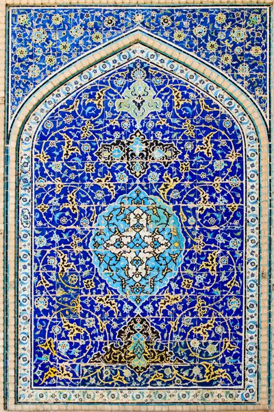 زمینه کاشی کاری تزئینات شرقی از مسجد اصفهان ایران