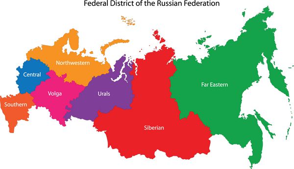 مناطق رنگی فدراسیون روسیه