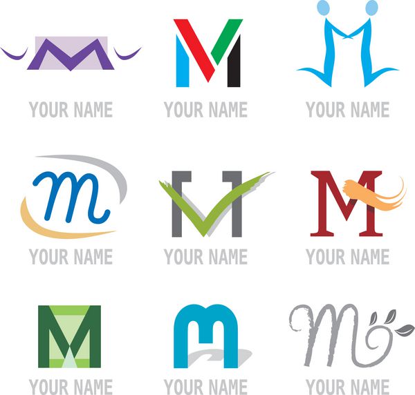 Ensemble dIcones Lettre M pour Design Logos