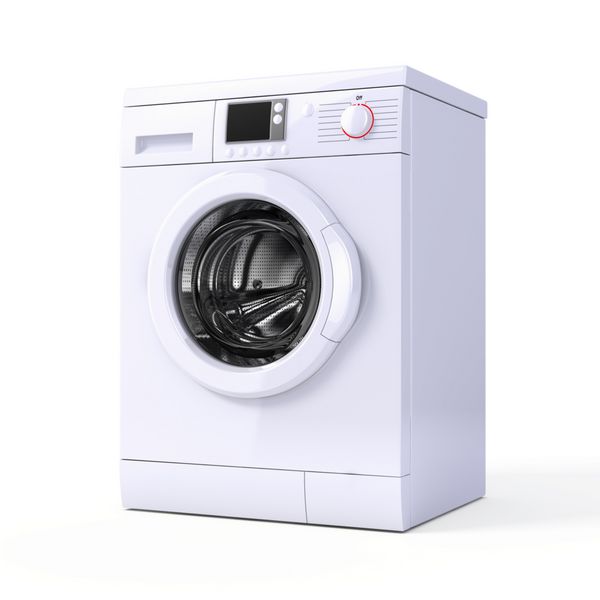 ماشین لباسشویی جدا شده روی سفید - رندر سه بعدی
