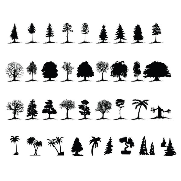 مجموعه ای از درختان وکتور