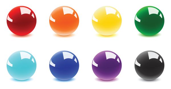 توپ های براق در رنگ های رنگین کمانی