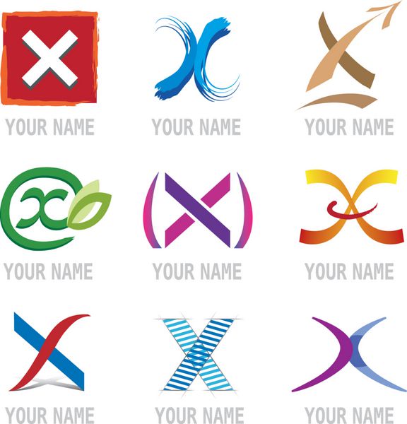Ensemble dIcones Lettre X pour Design Logos