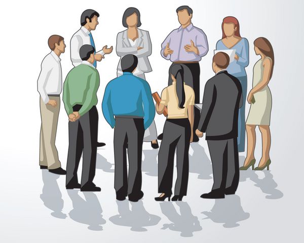 افراد تجاری در جلسه اداری