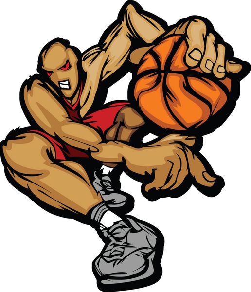 بسکتبالیست کارتونی دریبل بسکتبال