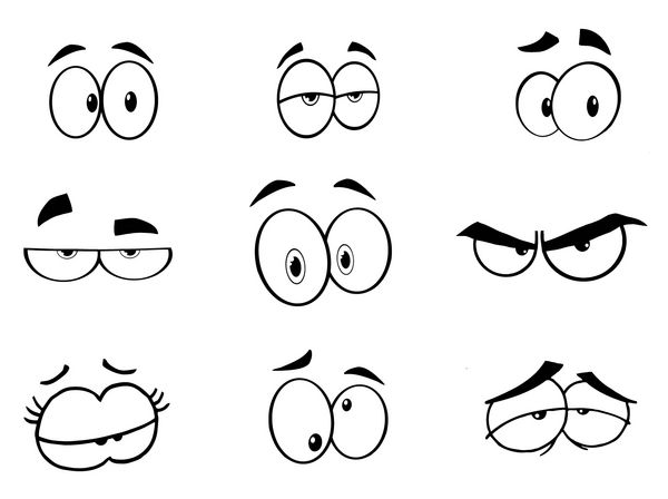 مجموعه چشمان خنده دار کارتونی مجموعه وکتور