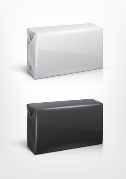 بسته بندی جعبه بسته بندی سفید و مشکی برای طراحی جدید