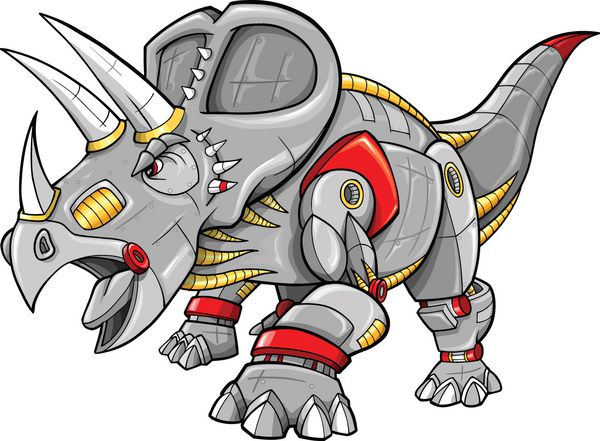 وکتور دایناسور ربات Cyobrg Triceratops
