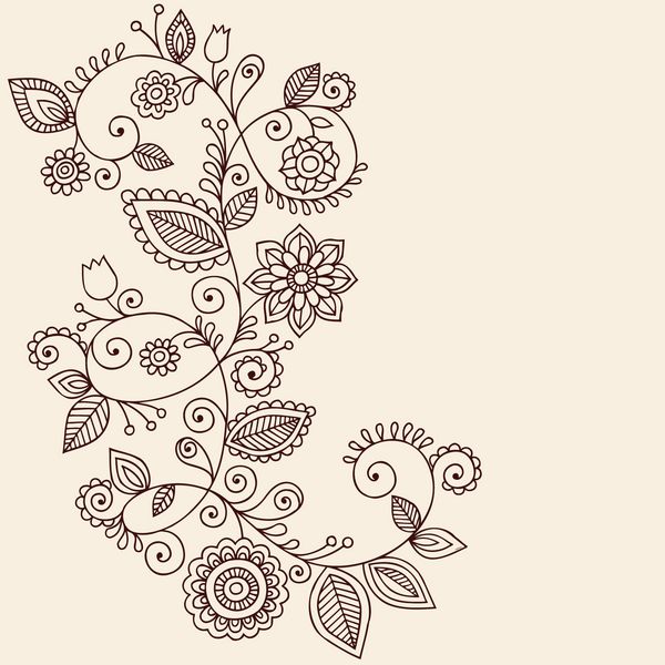 وکتور زیبا از حنا Vines Doodle
