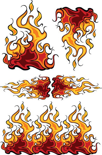گروه الگوهای طراحی بردار شعله