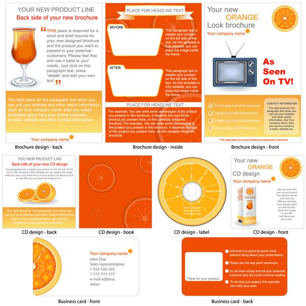 قالب طراحی بروشور محصول نارنجی