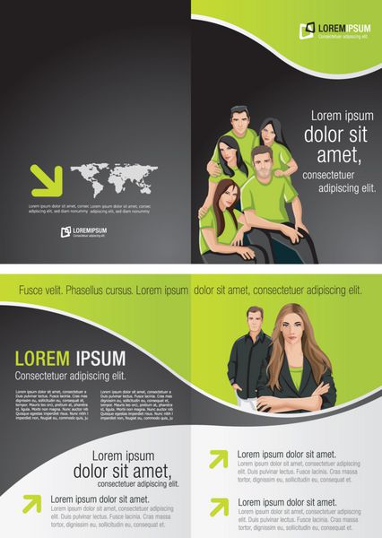 قالب سبز و مشکی برای تبلیغات با افراد تجاری