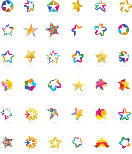 مجموعه ای از نمادهای ستاره وکتور