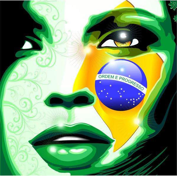 پرتره دخترانه پرچم برزیل Ritratto Ragazza Bandiera
