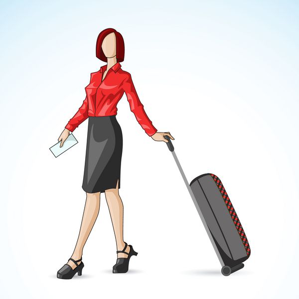 زن تجاری با کیف مسافرتی