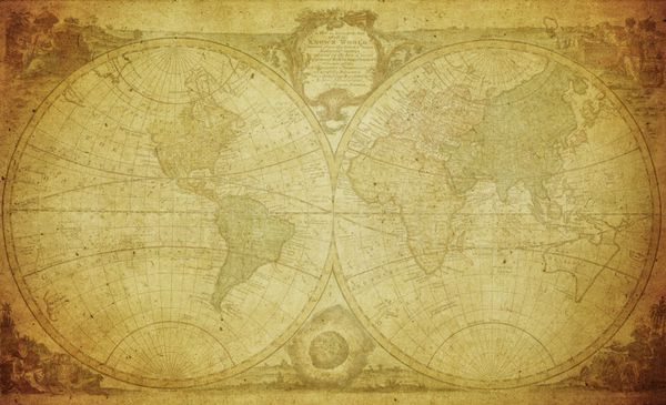 نقشه قدیمی جهان 1744