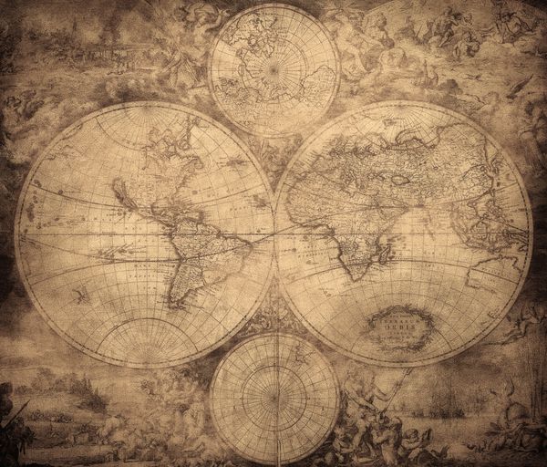 نقشه قدیمی جهان در حدود 1675-1710
