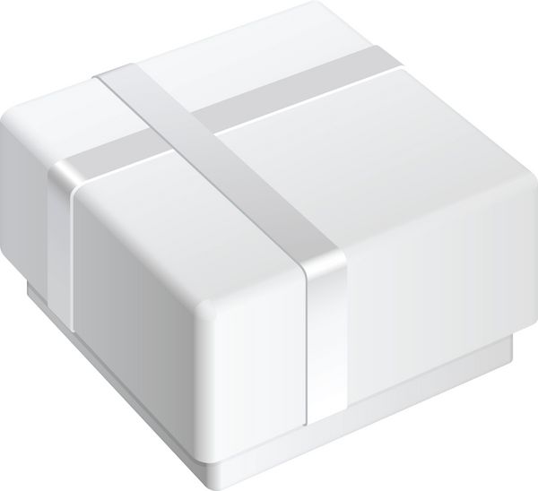 جعبه بسته سفید سفید برای هدیه وکتور