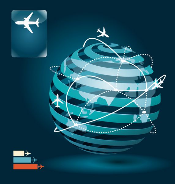 طراحی مفهومی شبکه اتصالات هواپیما اینفوگرافیک