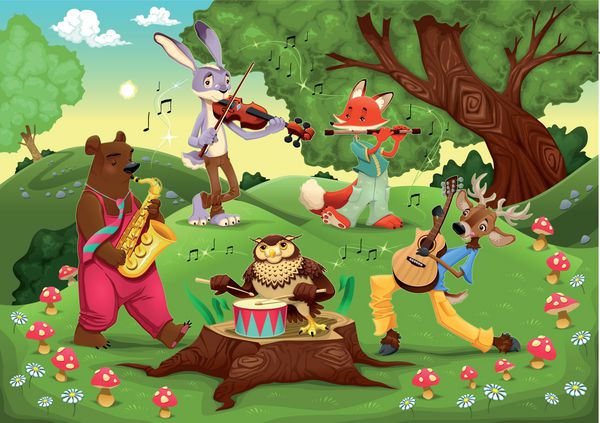 نوازندگان حیوانات در چوب