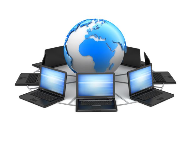 لپ تاپ و کره زمین - شبکه کامپیوتری