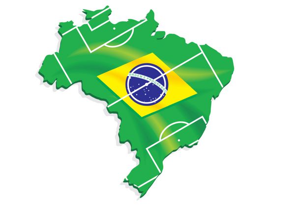 نقشه برزیل پرچم فوتبال