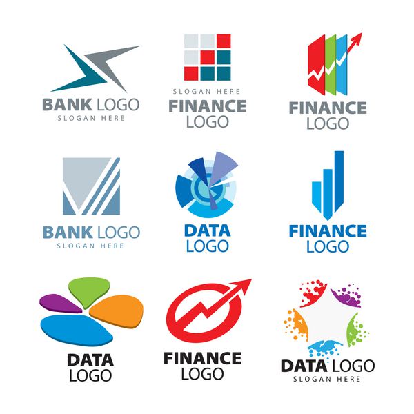 مجموعه لوگوهای وکتور برای بانک ها و شرکت های مالی
