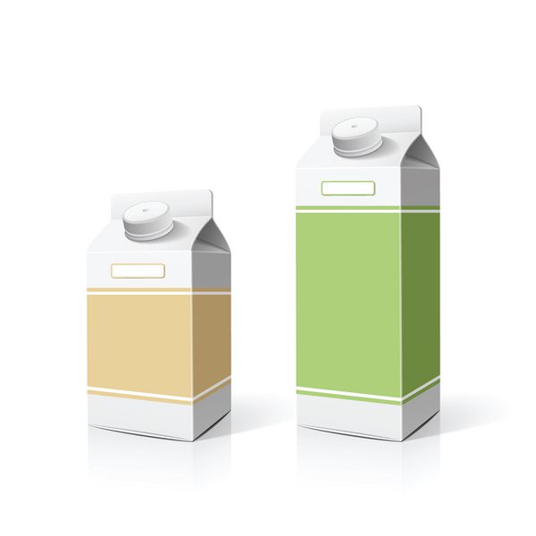 قالب بسته بندی جعبه شیر رنگارنگ وکتور