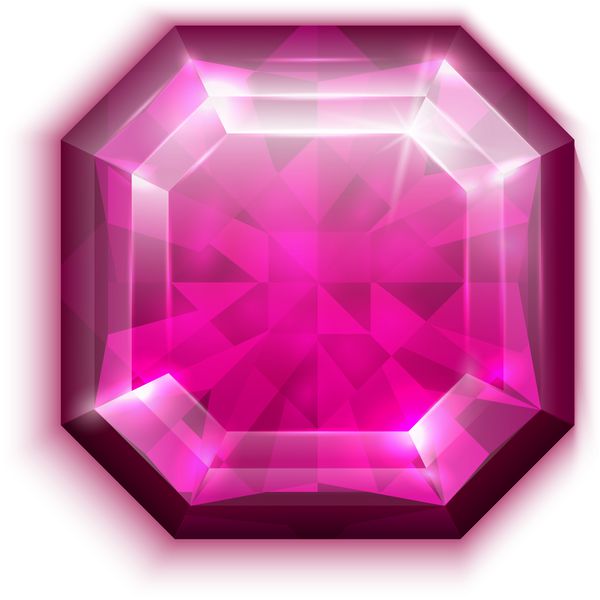 نماد الماس قرمز برش asscher -
